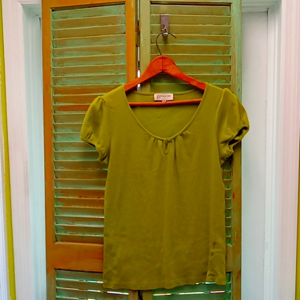 Jone New York sport  Green Scoop Neck Tunic short sleeve size m